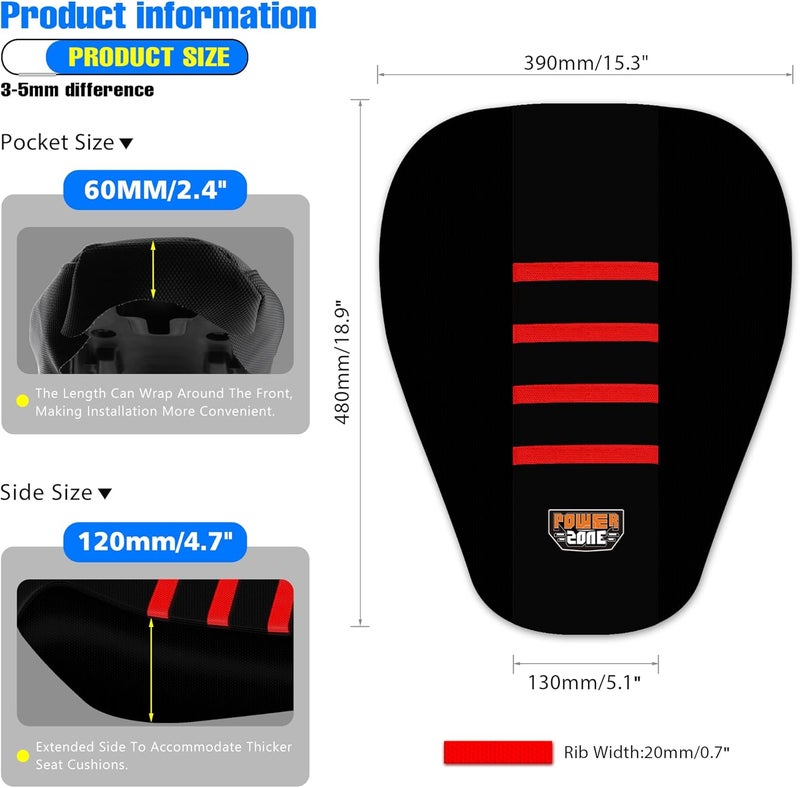 MCHMFG Motorcycle Dirt Bike Seat Cover for Surron Sur Ron Light Bee X/S - E Bike Seat Cover (Red) - Image 4